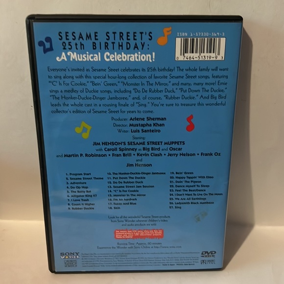 Sesame Street: 25 Wonderful Years: A Musical Celebration! (DVD, 1993) Elmo - Picture 2 of 2